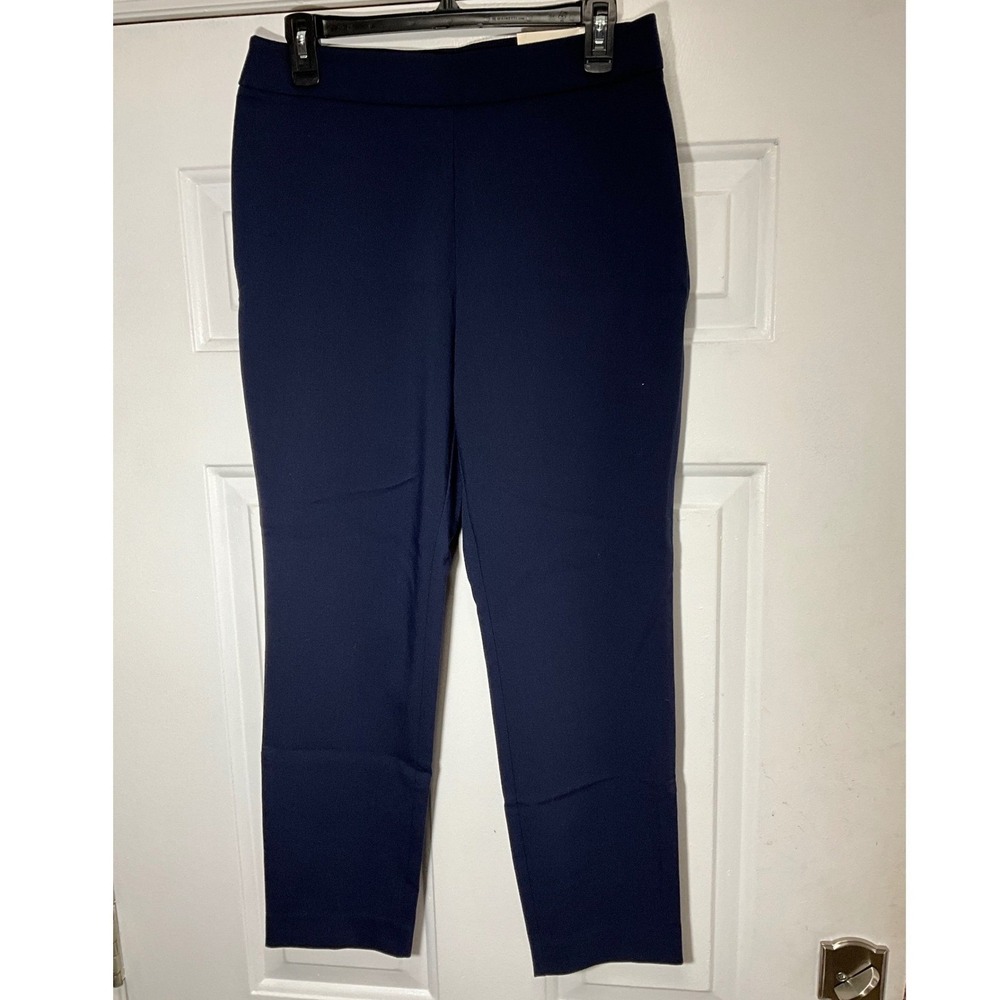 A New Day Womens Skinny Pants Navy Blue Elastic Waist Size 10 Regular NWT